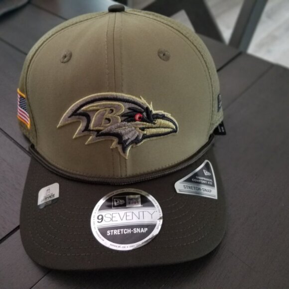 Baltimore Ravens New Era Green 2025 Salute to Service 9SEVENTY Adjustable Hat - Picture 6 of 11